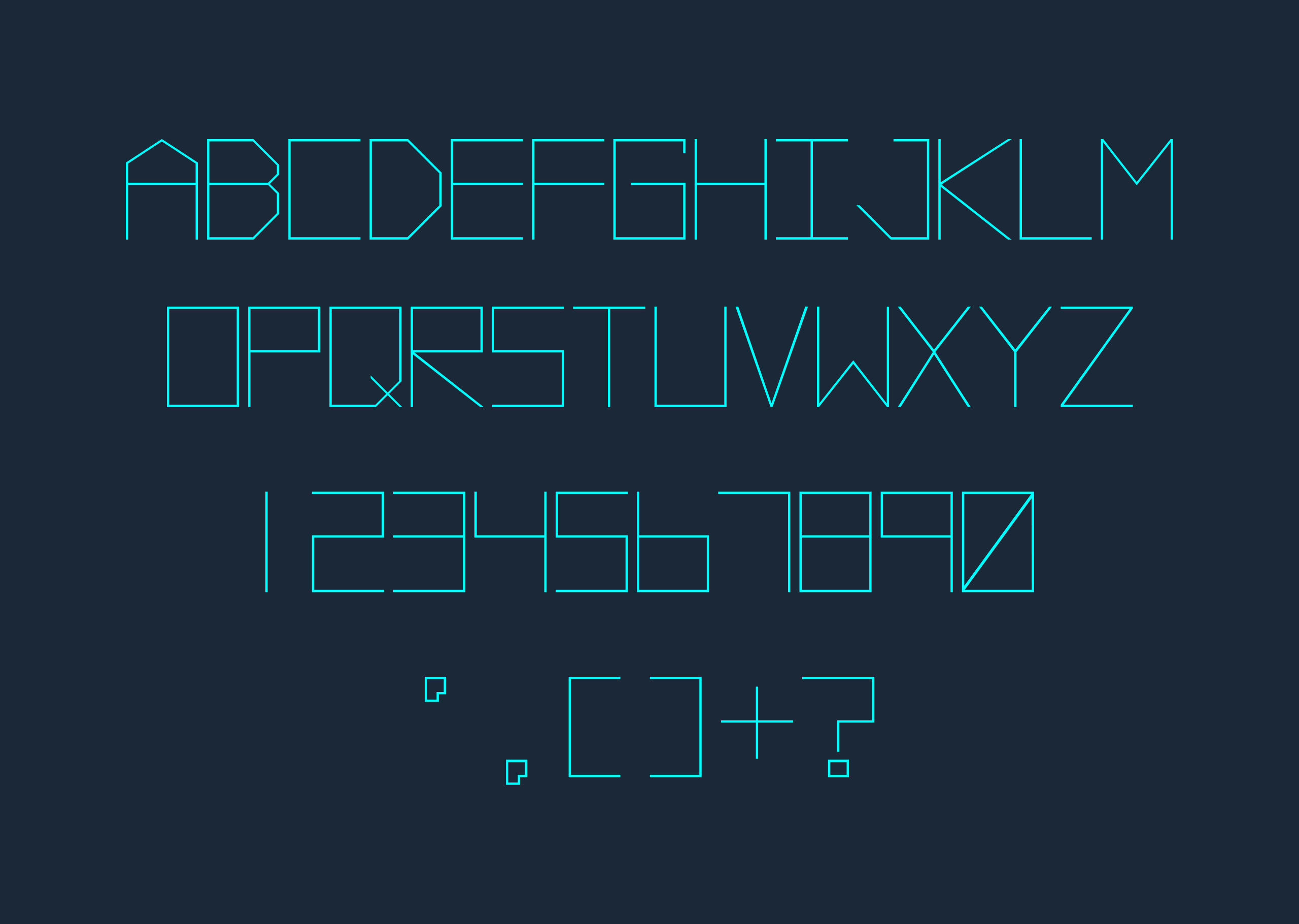 Custom display typeface, full character set