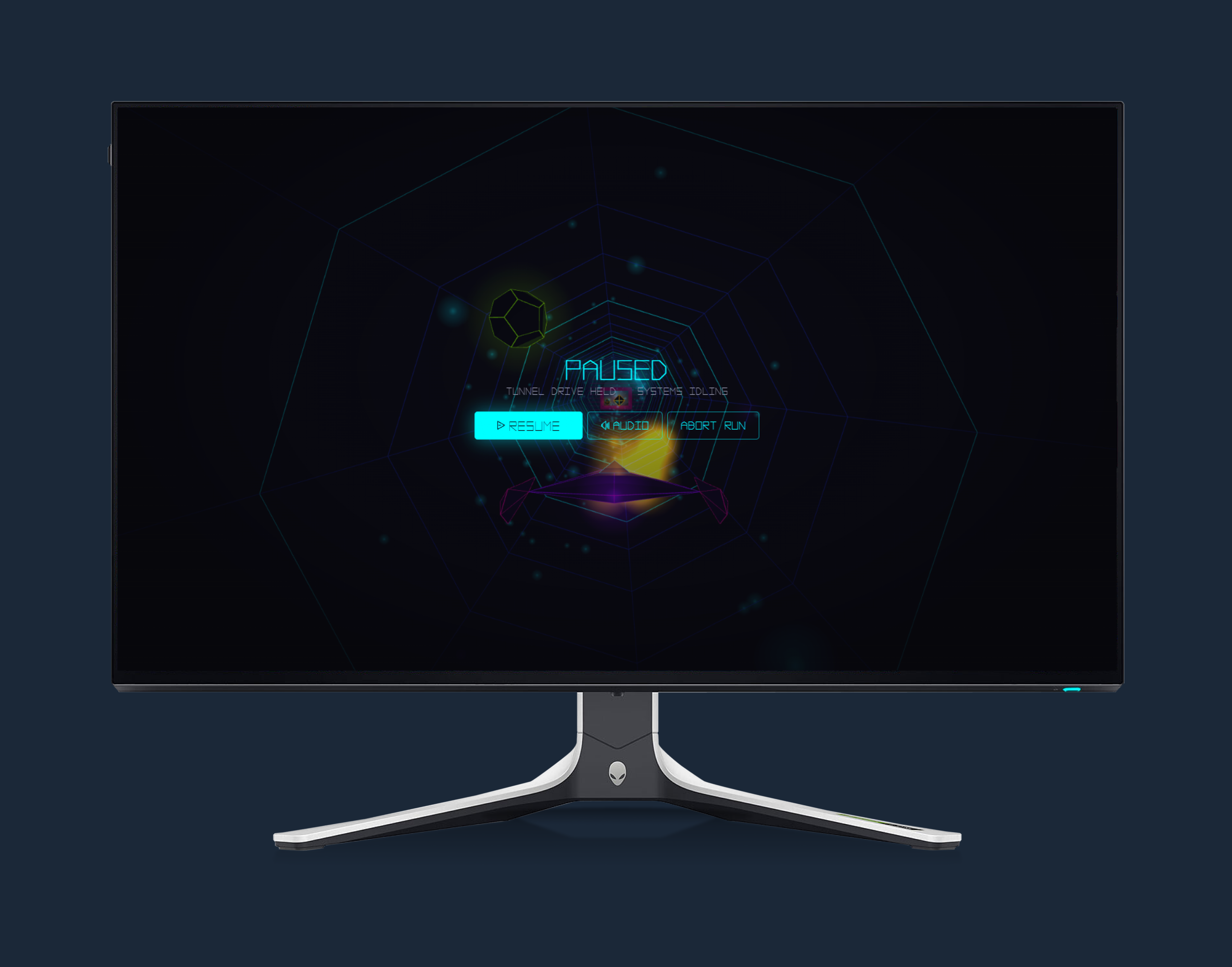 Paused state with resume, audio and abort run options